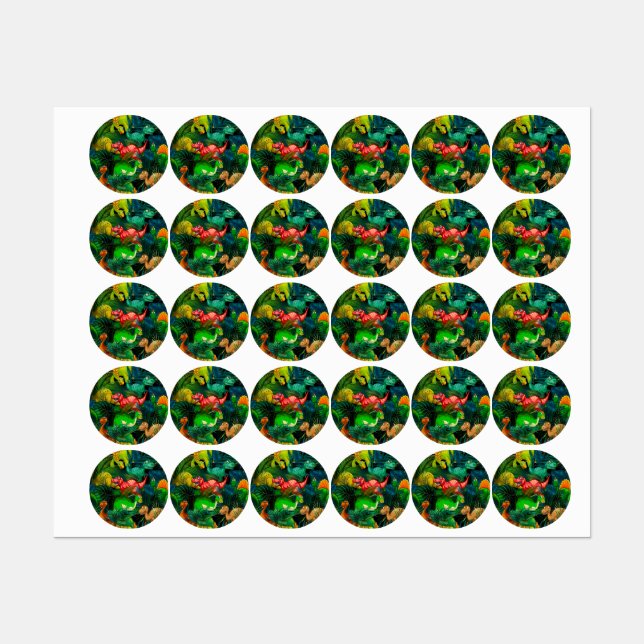 Étiquettes Parc des dinosaures (Feuille)