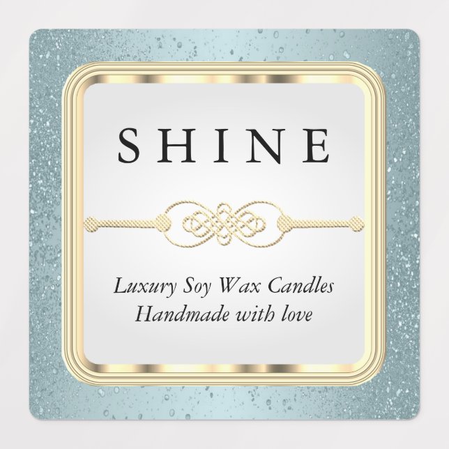 Étiquettes Parties scintillant bleue et blanc (Design 2)