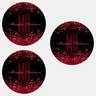 ÉTIQUETTES PARTIES SCINTILLANT ROUGE CHRISTMAS CHUNKY MONOGRA