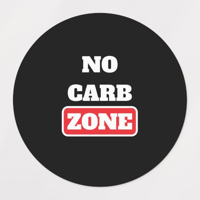 Étiquettes Pas de zone carb (100% CARNIVORE) (Design 1)