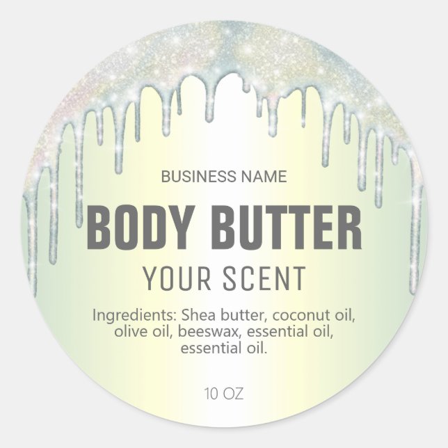 Étiquettes Pastel Holographic Shimmer Body Butters (Devant)