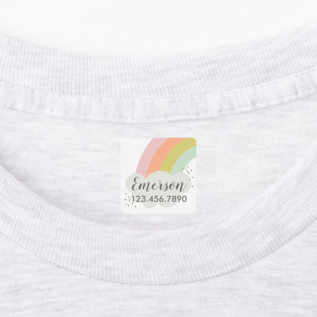 Étiquettes Pastel Rainbow Enfants (Apposé)