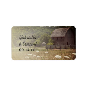 Étiquettes patiné Mariage campagnard de grange Fav