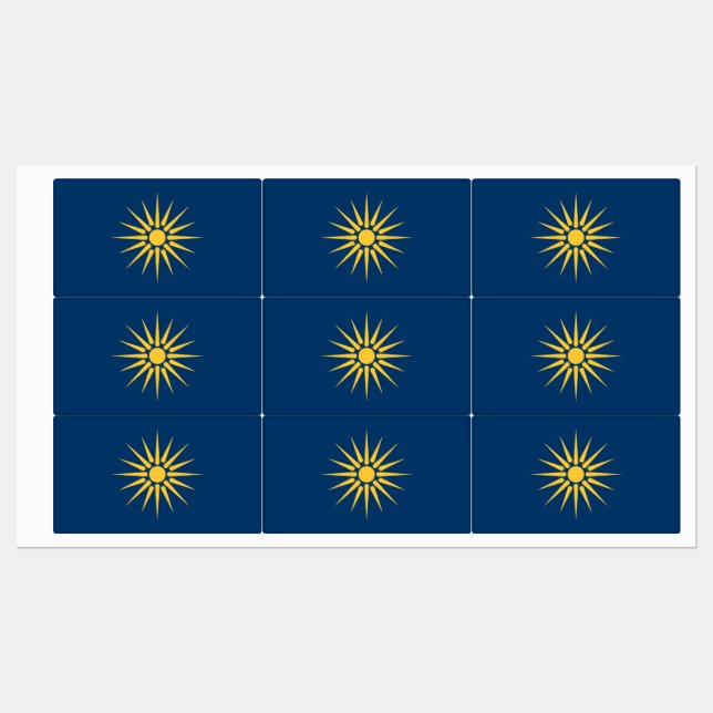 Étiquettes Patriotic labels with flag of Macedonia, Greece (Feuille)