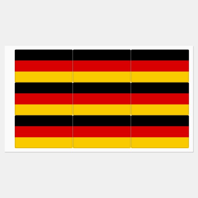 Étiquettes patriotiques avec drapeau d'Allemagne (Feuille)