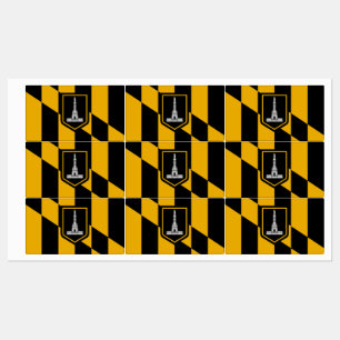 Étiquettes patriotiques avec drapeau de Baltimore 