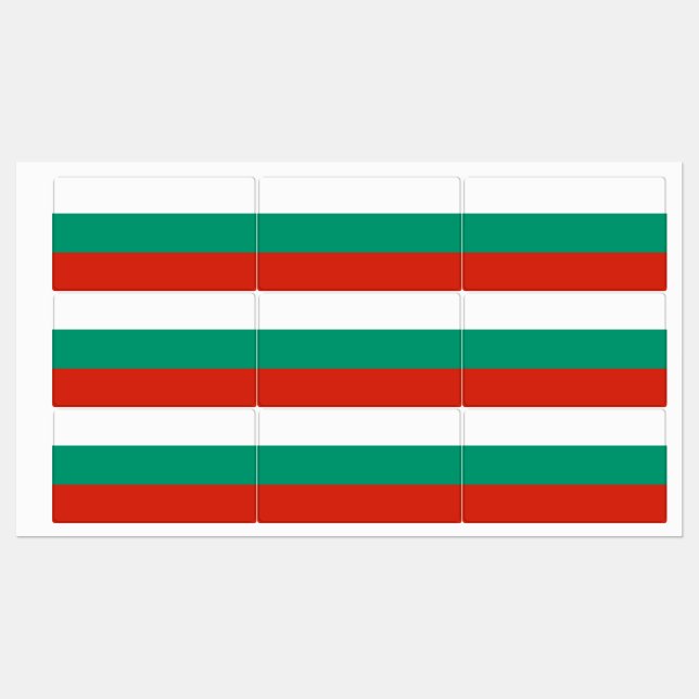 Étiquettes patriotiques avec drapeau de Bulgarie (Feuille)