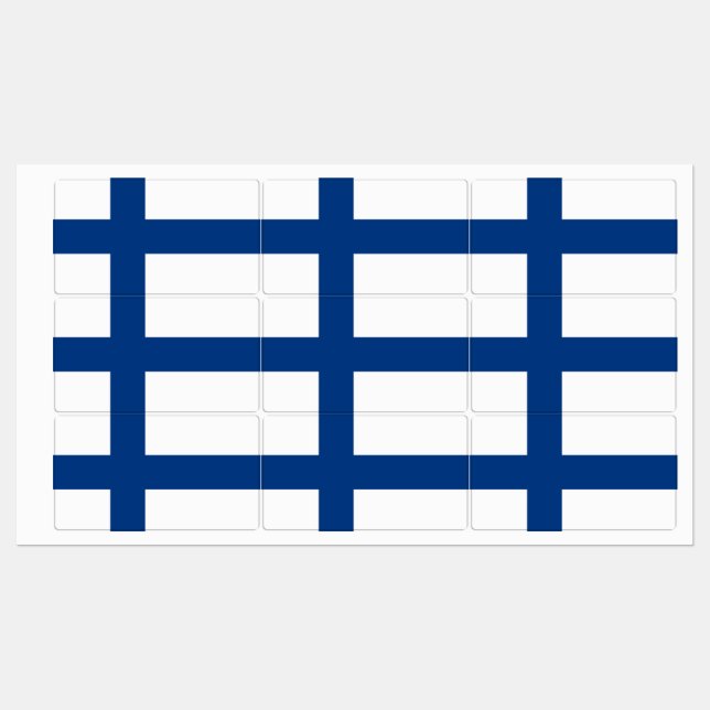 Étiquettes patriotiques avec drapeau de Finlande (Feuille)