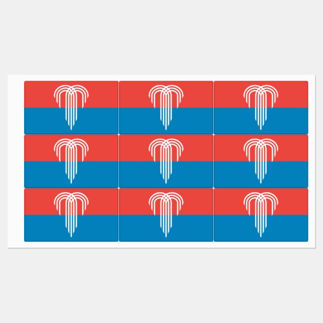 Étiquettes patriotiques avec drapeau de Kansas Cit (Feuille)