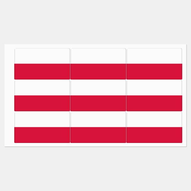 Étiquettes patriotiques avec drapeau de la Pologne (Feuille)