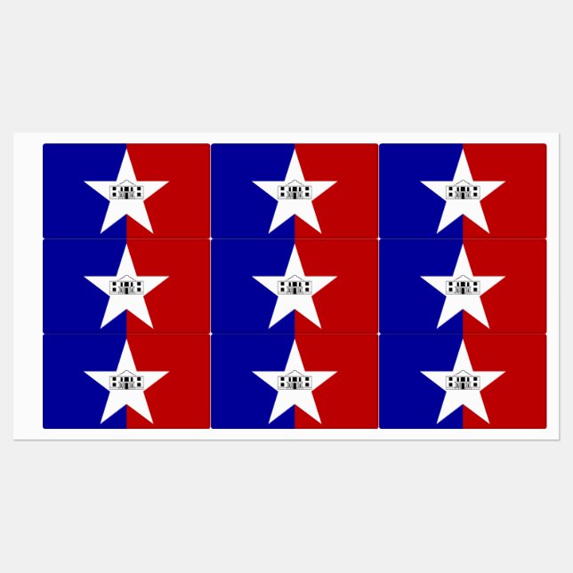 Étiquettes patriotiques avec drapeau de la ville d (Feuille)