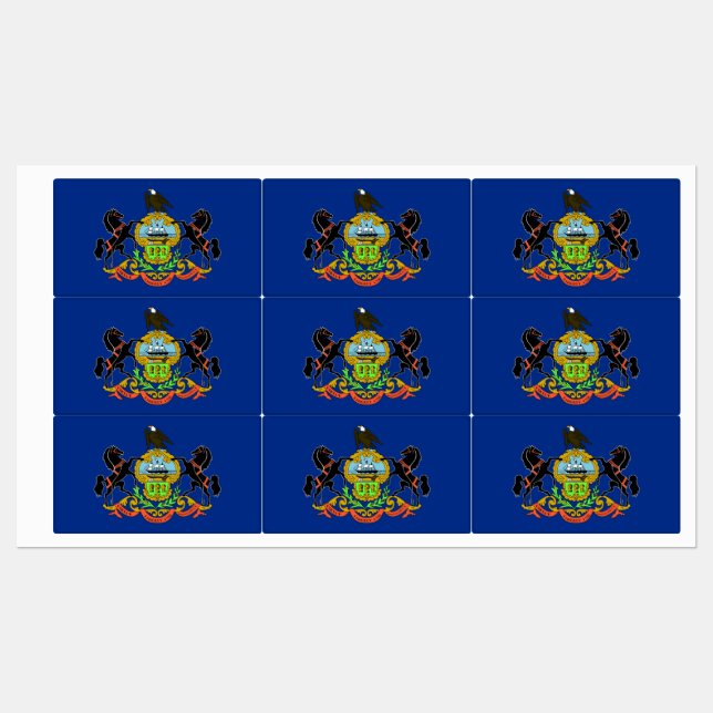 Étiquettes patriotiques avec drapeau de l'État de  (Feuille)