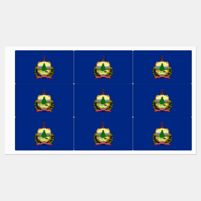 Étiquettes patriotiques avec drapeau de l'État du  (Feuille)