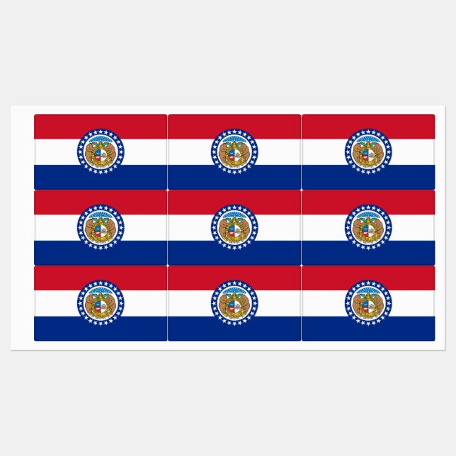 Étiquettes patriotiques avec drapeau de l'État du  (Feuille)