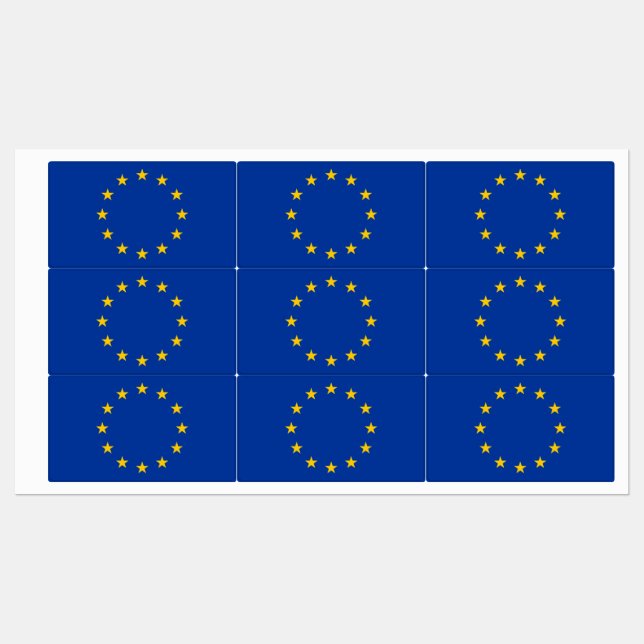 Étiquettes patriotiques avec drapeau de l'Union eu (Feuille)