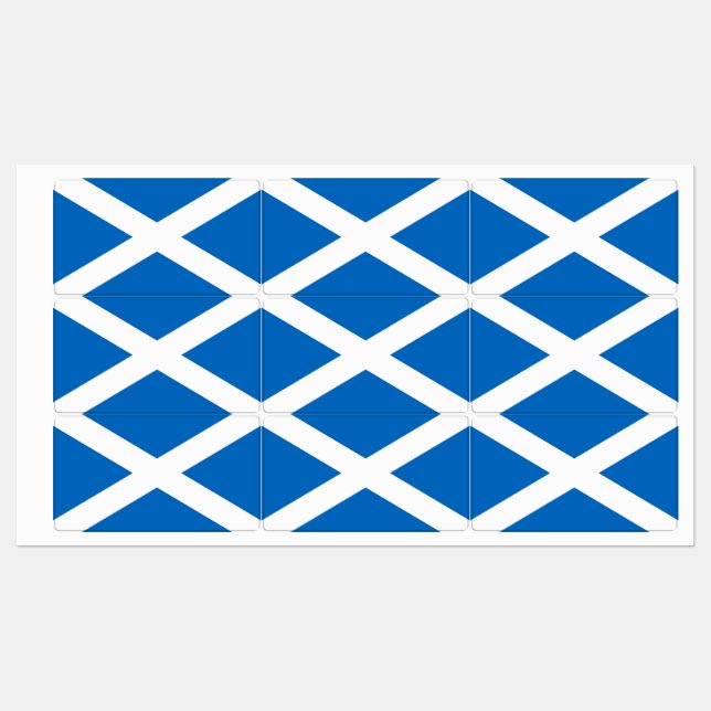 Étiquettes patriotiques avec drapeau d'Ecosse (Feuille)