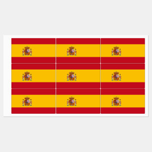 Étiquettes patriotiques avec drapeau d'Espagne