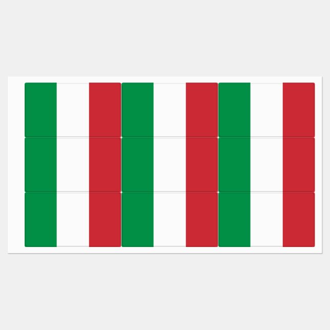 Étiquettes patriotiques avec drapeau d'Italie (Feuille)