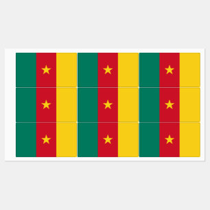 Étiquettes patriotiques avec drapeau du Cameroun