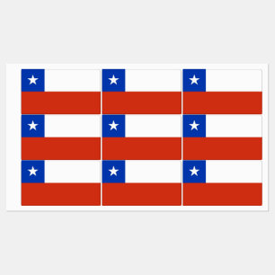 Étiquettes patriotiques avec drapeau du Chili