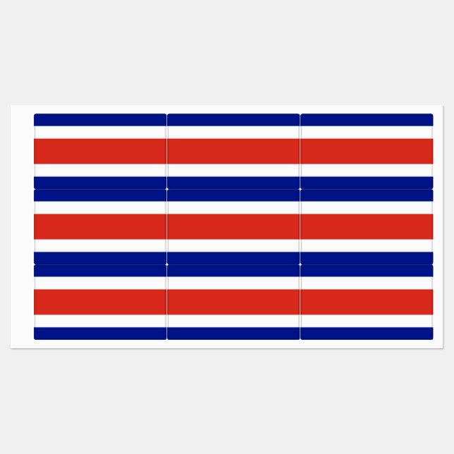 Étiquettes patriotiques avec drapeau du Costa Rica (Feuille)