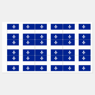 Étiquettes patriotiques avec drapeau du Québec