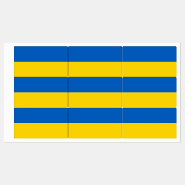 Étiquettes patriotiques avec drapeau d'Ukraine (Feuille)