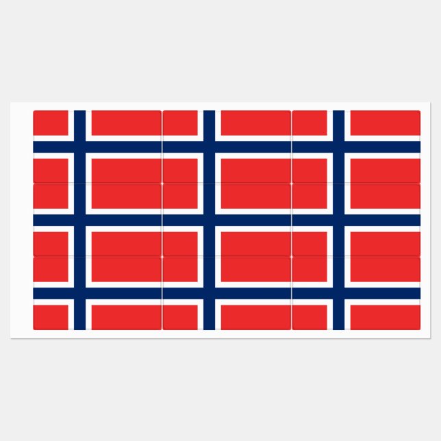 Étiquettes patriotiques avec le drapeau de la Norv (Feuille)