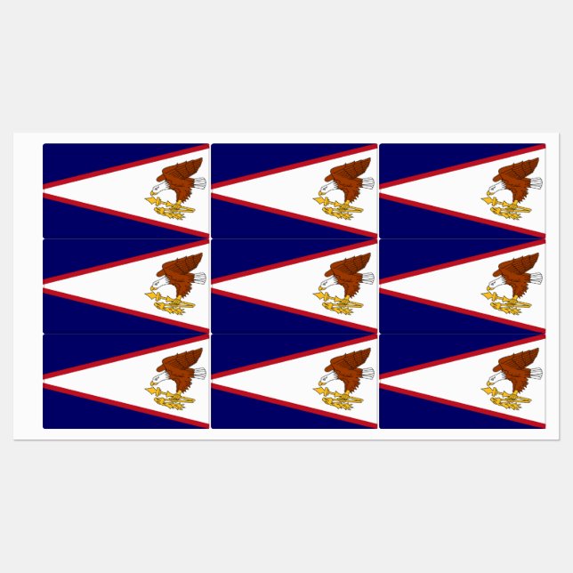 Étiquettes patriotiques avec le drapeau des Samoa  (Feuille)