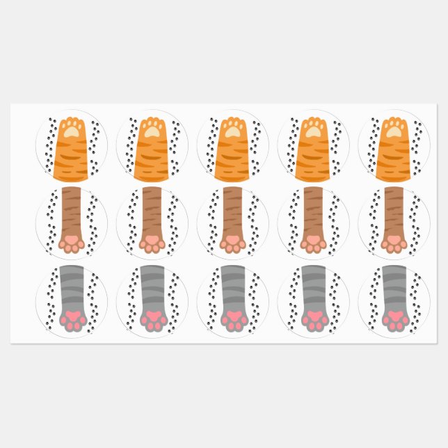 Étiquettes pattes de chat (Feuille)