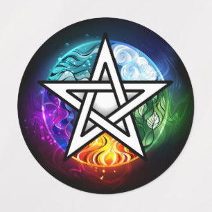 Étiquettes pentagramme du Wiccan