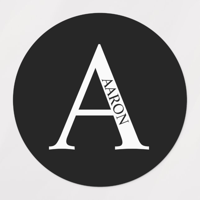 Étiquettes Personalized Monogram and Name Labels (Design 1)