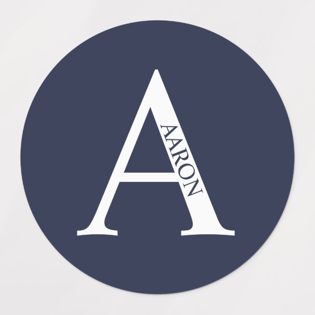 Étiquettes Personalized Monogram and Name Labels (Design 1)