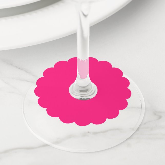 Étiquettes personnalisables pour verre à vin rose  (De près)