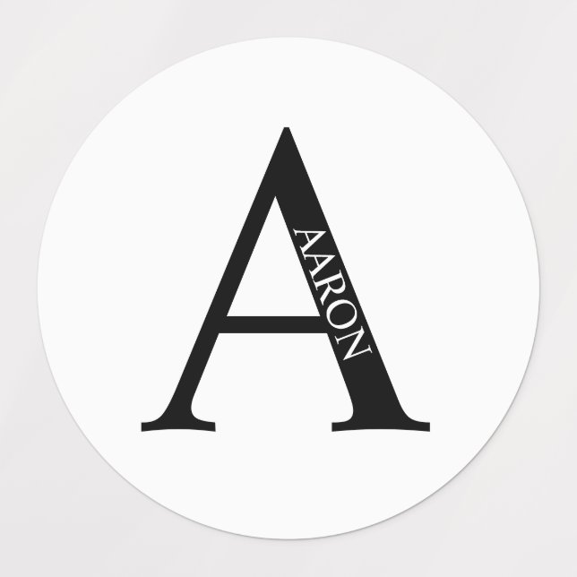 Étiquettes personnalisées avec monogramme et nom (Design 1)