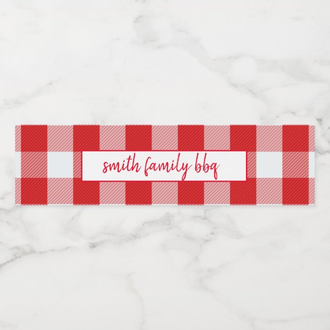 Étiquettes personnalisés de buffle rouge et blanc (Étiquettes simples)