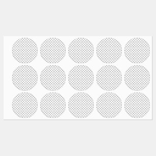 Étiquettes Petits Coeurs Gris Béton Symétrique sur Blanc