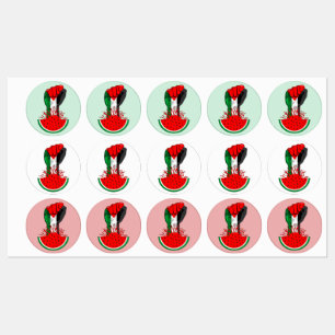 Étiquettes Poing de résistance palestinienne sur le symbole d