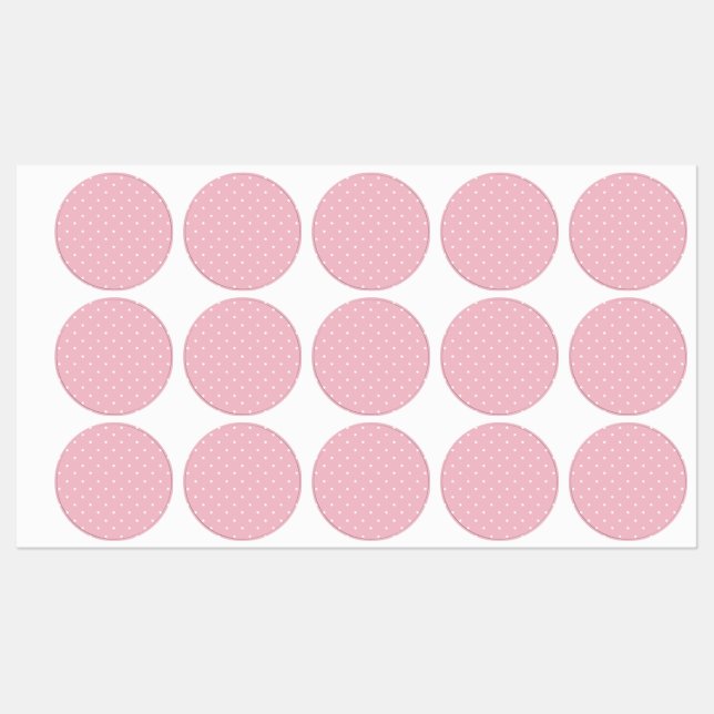 Étiquettes Pois minuscules blancs, Motif pointillé (Feuille)