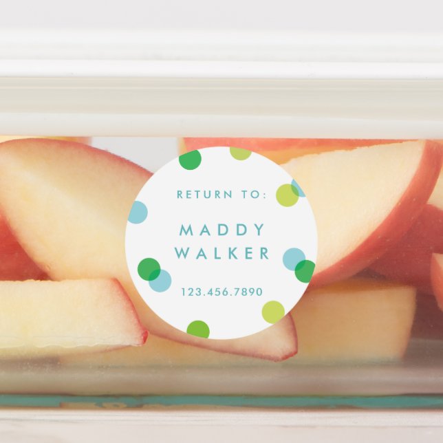 Étiquettes Polk a dot confetti imperméable pour enfants autoc (Apposé)