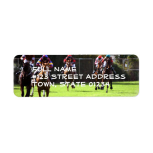 Étiquettes postales de champ de course de chevaux