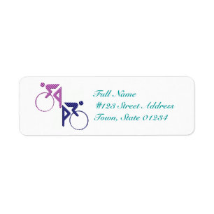 Étiquettes postales de cycliste