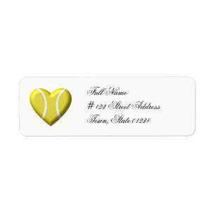 Étiquettes postales de tennis d'amour