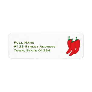 Étiquettes postales d'un rouge ardent de Chilis