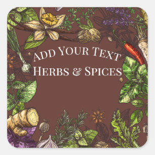Étiquettes pour autocollants d'herbes et d'épices