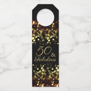 Étiquettes Pour Bouteilles 50 et fabuleux Birthday Gold Bokeh