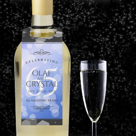 Étiquettes Pour Bouteilles 65e anniversaire de mariage au saphir élégant