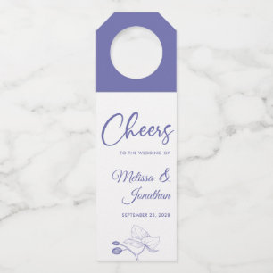 Étiquettes Pour Bouteilles À la santé des orchidées pérvenche de mariage sur