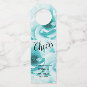 Étiquettes Pour Bouteilles Abstrait Personnalisé Bleu & Blanc
