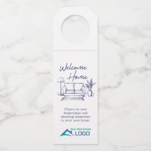 Étiquettes Pour Bouteilles Accueil Bienvenue Immobilier personnalisé